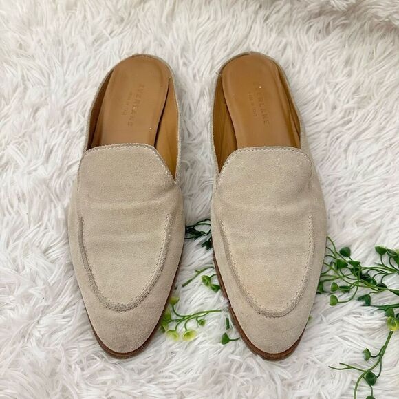 Everlane Womens The Modern Loafer Slip on Mule Sz 8 Beige Suede made in Italy - Picture 3 of 9